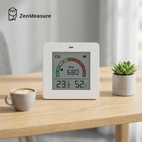 Détecteur de CO2 intelligent ZenMeasure avec écran LCD, capteur de température et d'humidité, design portable 5.0, mesureur de dioxyde de carbone intérieur