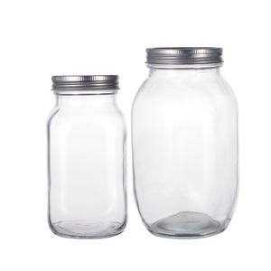 Tùy Chỉnh Bán Buôn <span class=keywords><strong>Mason</strong></span> Jar Cốc 150Ml 250Ml 380Ml 500Ml <span class=keywords><strong>750Ml</strong></span> 1000Ml Thủy Tinh Với Vít Kim Loại Bìa - Product Image 4