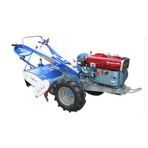 Kualitas tinggi Diesel 12hp 15hp 18hp 20hp 22hp 25 Hp Power Tiller dengan Plow berjalan traktor berjalan traktor harga