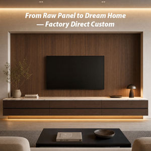 Modern Italian <strong>Floating</strong> TV Stand <strong>Wall</strong> <strong>Unit</strong> with LED Lighting Sintered Stone Top Custom Living Room Entertainment Center - Product Image 1