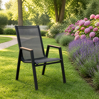 Chaise simple moderne en tube d'acier léger KD pour extérieur, portable pour jardin, imperméable et durable
