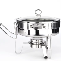 Ensemble de réchauds de buffet en acier inoxydable avec couvercle en verre, chauffe-plats pour la restauration en plein air, hôtels, restaurants, banquets
