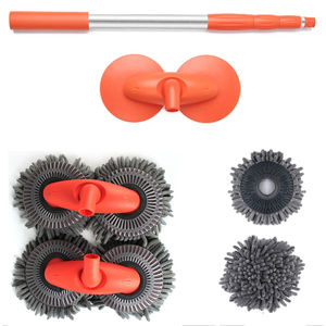 Balai de lavage de voiture à double tête, rétractable, télescopique, rotatif, pour le nettoyage des toits, des fenêtres, entretien pour les accessoires de lavage de voiture - Product Image 3