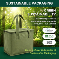 Sac isotherme non tissé sur mesure, forme de seau rond, portable, pour conserver la chaleur, sac de transport alimentaire thermique pour événements de barbecue en plein air