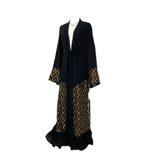 green emerald velvet dress Black Islamic Muslim Sequin Long Mermaid Fancy Wedding Dress main image 0