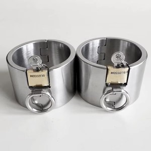 Esposas de Tobillo con Bloqueo de 6 cm de Alto, de Acero Inoxidable, para Bondage, BDSM, Fetichismo, Juguetes Sexuales para Parejas, Black Emperor - Product Image 6