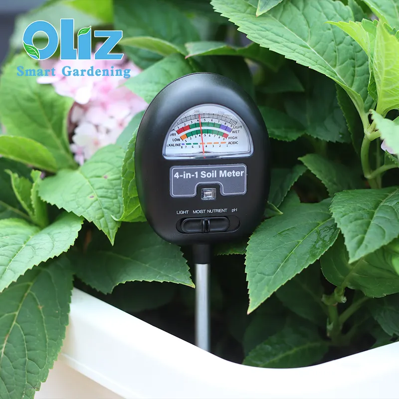 도매 디지털 토양 수분 측정기 4-in-1 토양 PH 미터 식물 토양 테스터 실내 야외
