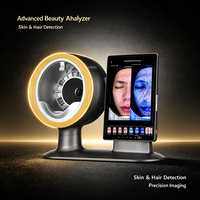 Analyseur de peau numérique IA multilingue avec fonctions de scan de la peau du visage et du cuir chevelu/capillaire.