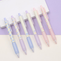 Stylo gel tulipe marguerite fraîche simple stylo roller fleur étudiant créatif 0.5mm noir