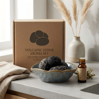 Diffuseur d'huiles essentielles artisanal en céramique et pierre de lave, diffuseur d'aromathérapie personnalisé en pierre volcanique naturelle pour la maison et le spa