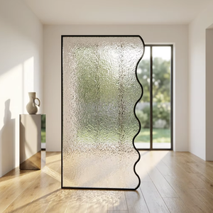 Panneau de verre ondulé de luxe, cloison de <span class=keywords><strong>séparation</strong></span> incurvée pour hall d'entrée et <span class=keywords><strong>séparation</strong></span> zones humides/sèches - Product Image 1