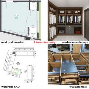 Factory Supply Pre Assembled <b>Wooden</b> Bedroom Wardrobes Guangdong Custom Modern Wall Cabinets Wholesale - Product Image 5