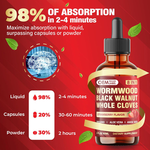 น้ำยาหยอด8 in 1ไม้วอร์มวูดพร้อมวอลนัทสีดำกลีบออริกาโน่เมล็ดโป๊ยกั๊กเห็ดเห็ดหลินจือเสริมสุขภาพ - Product Image 3
