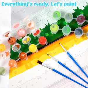 Kits de <span class=keywords><strong>peinture</strong></span> <span class=keywords><strong>par</strong></span> numéros SONGWOOART Série Animaux Cerfs 4 pour débutants avec pinceaux Toile d'art pour décoration intérieure Sans cadre - Product Image 3