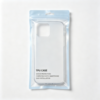 Sachet refermable transparent à trois soudures latérales avec trou de suspension pour étui de téléphone portable, pochette de présentation anti-poussière pour la vente au détail