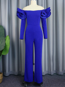 Am030410 Combinaisons élégantes d'automne à manches longues de style européen pour femmes Bleu - Product Image 6