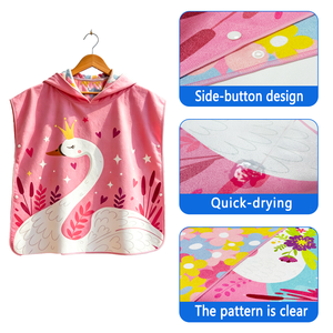 Serviette <span class=keywords><strong>de</strong></span> <span class=keywords><strong>bain</strong></span> à capuche pour enfants avec logo personnalisé, peignoir pour enfants, <span class=keywords><strong>poncho</strong></span> <span class=keywords><strong>de</strong></span> plage et <span class=keywords><strong>de</strong></span> surf - Product Image 1