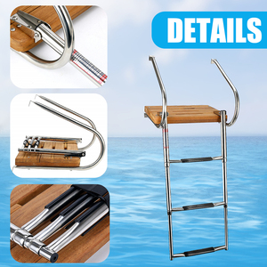 Yacht <span class=keywords><strong>en</strong></span> acier inoxydable de haute qualité avec mains courantes plate-forme de <span class=keywords><strong>piscine</strong></span> échelle de bateau marin télescopique - Product Image 3