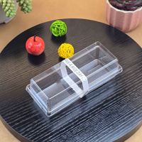 Boîte à gâteau rectangulaire transparente jetable en plastique PET avec couvercle, emballage alimentaire de qualité alimentaire pour la présentation de desserts