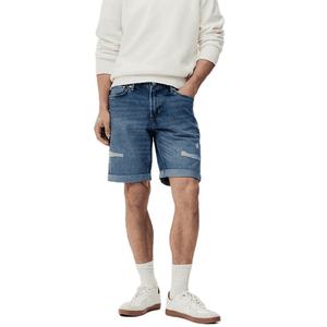Shorts déchirés pour hommes en gros, nouveau style, avec poches et cordon de serrage, coupe ajustée, 100% coton respirant - Product Image 2