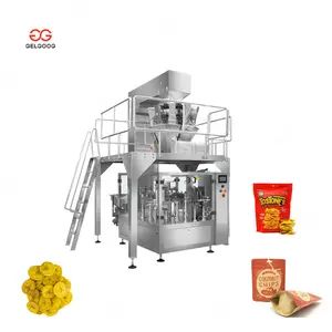 Máquina de envasado de patatas fritas de plátano en bolsas prefabricadas de rodajas de algas marinas para embalaje de gránulos completamente automática