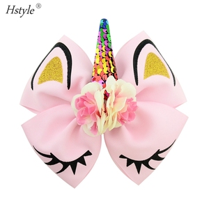 Accessoires de fête, grandes barrettes à cheveux en sequins scintillants, nœuds licorne, pinces à cheveux pour bébés filles, tout-petits, enfants, cadeaux de fête - Product Image 3