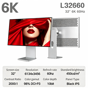 จอภาพ TCOLOR <span class=keywords><strong>Pro</strong></span> ขนาด 32 นิ้ว 6k จออลูมิเนียม 4k จอแอลซีดีแบบแบน HDR600 ขนาด 5k 27 นิ้ว สำหรับสำนักงานและเล่นเกม - Product Image 2