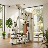 Station d'entraînement complète tout-en-un pour la maison, machine de gym multifonction avec pile de poids intégrée et équipement d'exercice à poulie