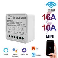 Mini commutateur intelligent à 2 voies pour bricolage, domotique intelligente, prend en charge le commutateur Wifi intelligent 10a/16a Tuya