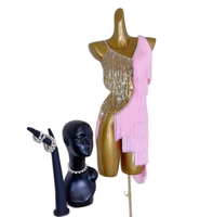 Jupe de danse latine pour adulte avec sequins et franges, robe de soirée, costume de scène, tenue de compétition