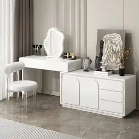 Moderne Luxus Kommode Spiegel möbel Set Wohnzimmer Schlafzimmer Waschtisch Lagerung Holz Make-up Schmink tisch