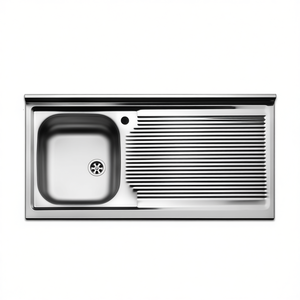 Fregadero de Acero Inoxidable para Encimera, 1 Tazón, 100 cm, Desagüe a la Derecha - Product Image 3