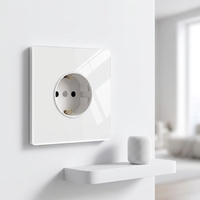 Interrupteurs et prises électriques muraux KSQ durables, norme européenne 16A/10A, en verre trempé, installation facile