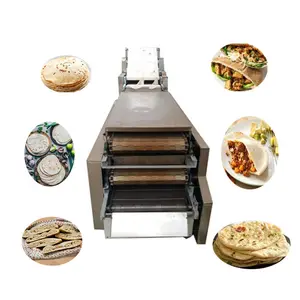Foco na produção de máquinas de alimentos totalmente automatizada, linha de produção de pão pita para padaria, tortilha de milho e máquina de cozinhar