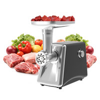 Hachoir Électrique Professionnel 5-en-1 pour Viande et Légumes, Multifonctionnel, Hachage, Tranchage, Râpage, en Acier Inoxydable, pour Restaurant