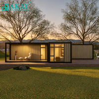Maison conteneur extensible AKAY, imperméable, isolée thermiquement, villa préfabriquée, maison modulaire portable, mini-maison avec terrasse extérieure