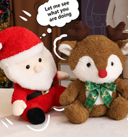 Peluche Arbre de Noël Père Noël et Élan, Super Douce, Rembourrage Coton PP, Décoration de Fêtes, Cadeau Enfant, Vente en Gros