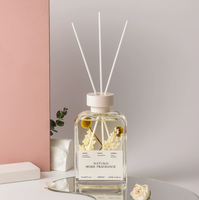 Diffuseur de parfum en verre 200 ml de style moderne, personnalisable en usine, pour la maison, la chambre, la décoration, avec fleurs séchées, parfum d'ambiance