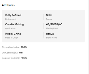 Cire de paraffine entièrement raffinée de qualité supérieure, solide, de qualité alimentaire, point de fusion 48/50/58/60, pour la fabrication de bougies et les applications alimentaires - Product Image 6