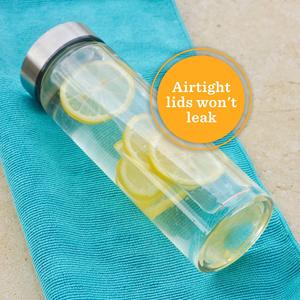 Venta caliente 100ML-700ML Bebida BPA Free 16ozGlass Botella de agua Transparente Personalizado Boca ancha Almacenamiento de bebidas Botella de agua de vidrio con tapa - Product Image 3