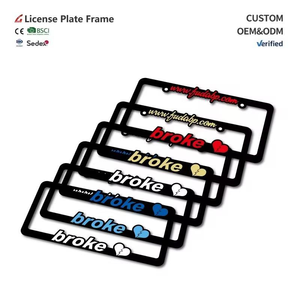 Nouveau Cadre de Plaque d'Immatriculation en Plastique ABS Personnalisé avec <span class=keywords><strong>Logo</strong></span> 3D en Relief, Taille US, Décoratif, avec Votre Propre <span class=keywords><strong>Logo</strong></span>, Mignon et Amusant - Product Image 4