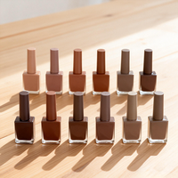 Vente en gros de flacons en verre pour vernis à ongles, personnalisés, vides, mats, carrés, de 10 ml, 12 ml, 15 ml, pour l'emballage de produits de beauté, avec bouchon et pinceau