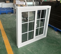 Ventanas con Aislamiento Térmico Contra Huracanes, Ventanas Abatibles de PVC con Vidrio Aislante, Impermeables, con Mosquitera para Casas y Villas