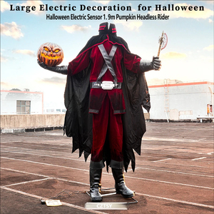 CZTSY <span class=keywords><strong>Halloween</strong></span> Grande figurine de chevalier <span class=keywords><strong>citrouille</strong></span> sans tête électrique avec capteur de mouvement, matériaux variés, pour adultes, pour maison hantée et divertissement - Product Image 4