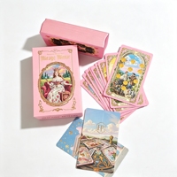 Cartas de Tarot de Lujo Personalizadas en Color Rosa, con Diseño Ocultista de Doble Cara e Impresión a Todo Color, con Lámina Rosa en un Lado, Gran Venta