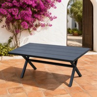 Table de salle à manger d'extérieur en WPC pour parc, hôtel, balcon et jardin, meubles résistants aux intempéries
