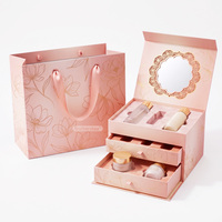 Coffret cadeau personnalisé pour la boutique Black Friday, emballage cosmétique pour soins de la peau à double couche, boîte à fermeture magnétique réutilisable avec fenêtre