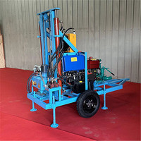Machine de puits d'eau diesel hydraulique efficace 300m pour petite plate-forme d'irrigation de terres agricoles rurales urbaines de ménage