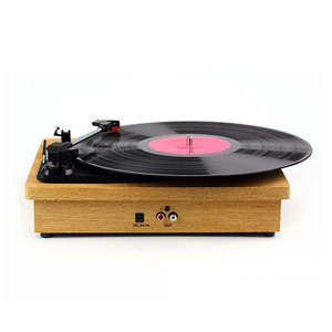 Vente en gros de tourne-disque léger à 3 vitesses en vinyle, texture bambou naturel, avec sortie RCA, pour la maison, le bureau, cadeau pour les amateurs de musique - Product Image 4