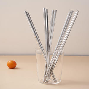 Palillos de Acero Inoxidable SUS 304, Forma Cuadrada, para Uso Doméstico y en Hoteles, Antideslizantes, Resistentes al Calor, Plateados, 10 Pares - Product Image 3